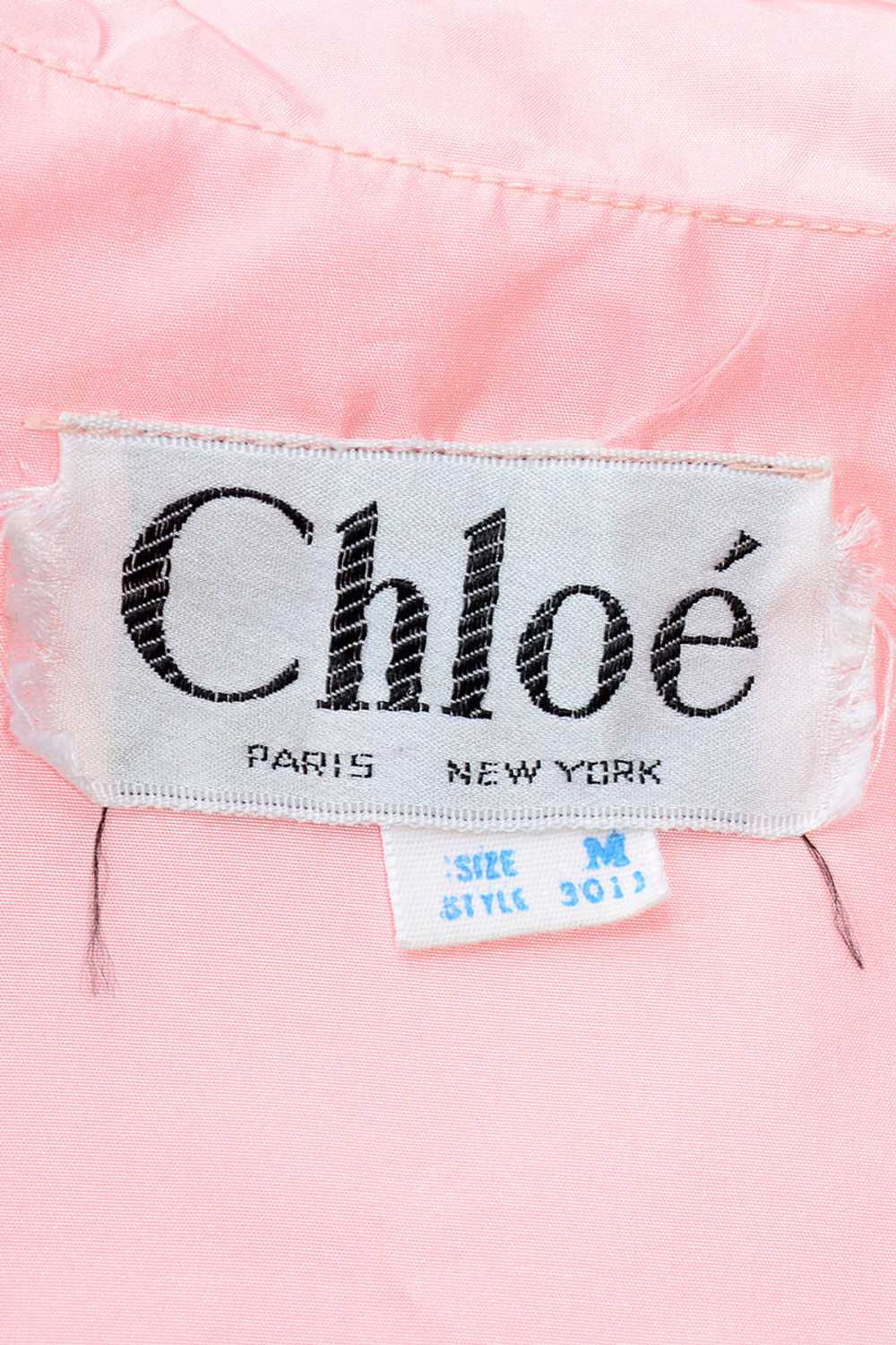 Vintage Chloe Pink Taffeta Hostess Robe With Lace… - image 7