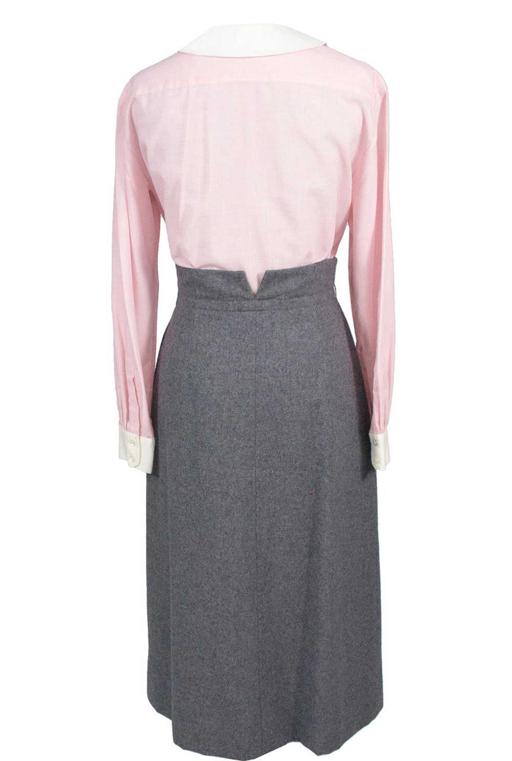 Vintage Christian Dior Gray Wool Skirt w Paper Ba… - image 4