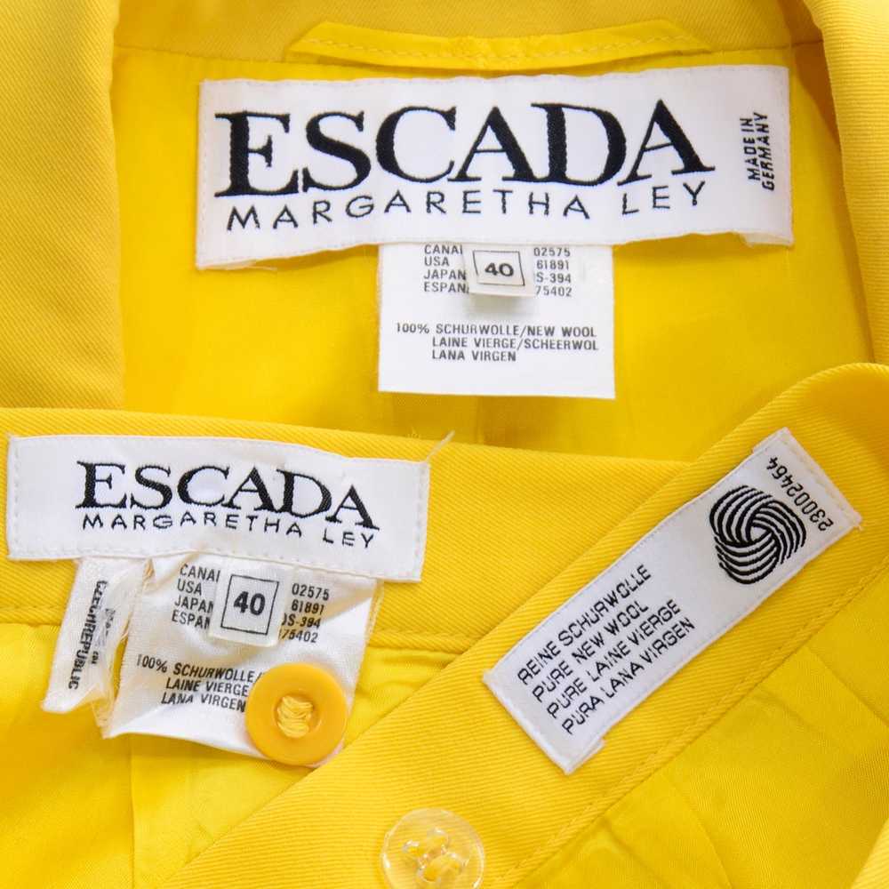 Vintage Escada Bright Yellow Skirt & Jacket Suit - image 12