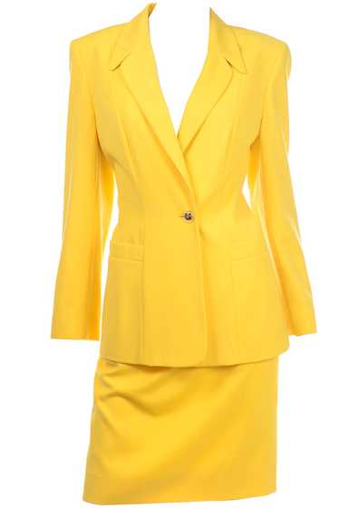 Vintage Escada Bright Yellow Skirt & Jacket Suit - image 1