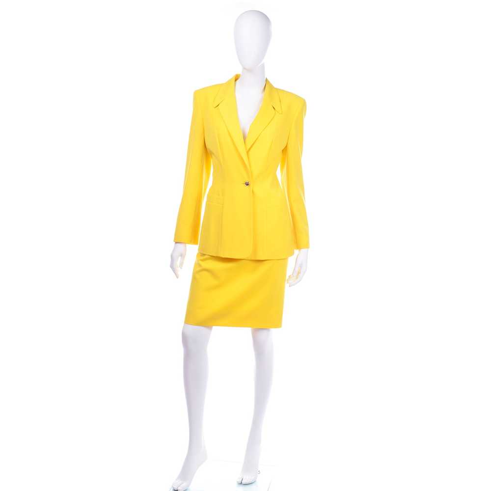 Vintage Escada Bright Yellow Skirt & Jacket Suit - image 2