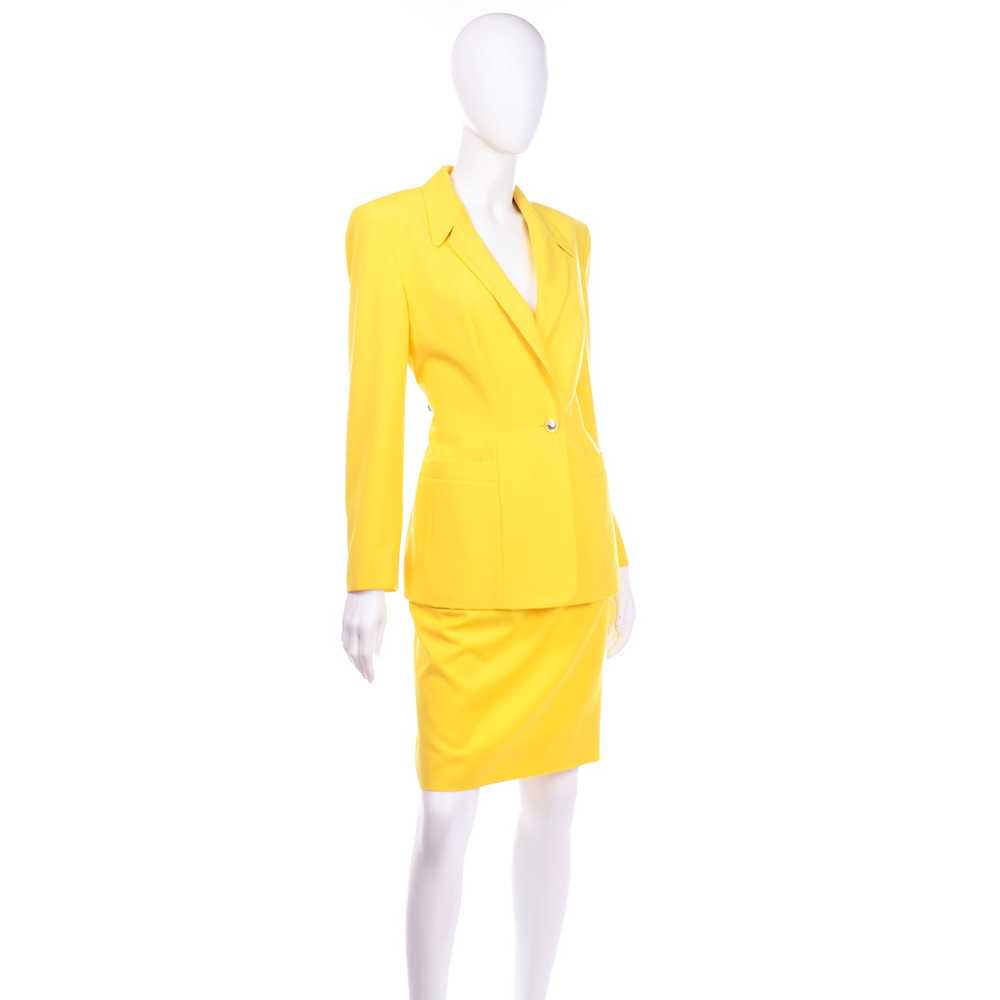 Vintage Escada Bright Yellow Skirt & Jacket Suit - image 3