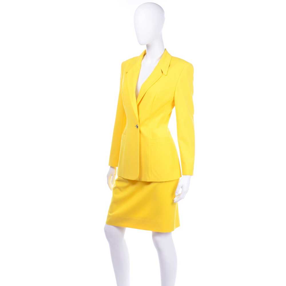 Vintage Escada Bright Yellow Skirt & Jacket Suit - image 5