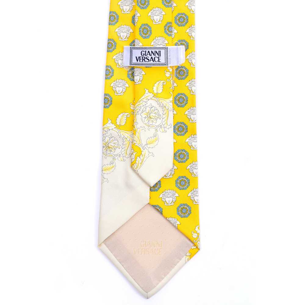 Vintage Gianni Versace Yellow and Cream Silk Medu… - image 5