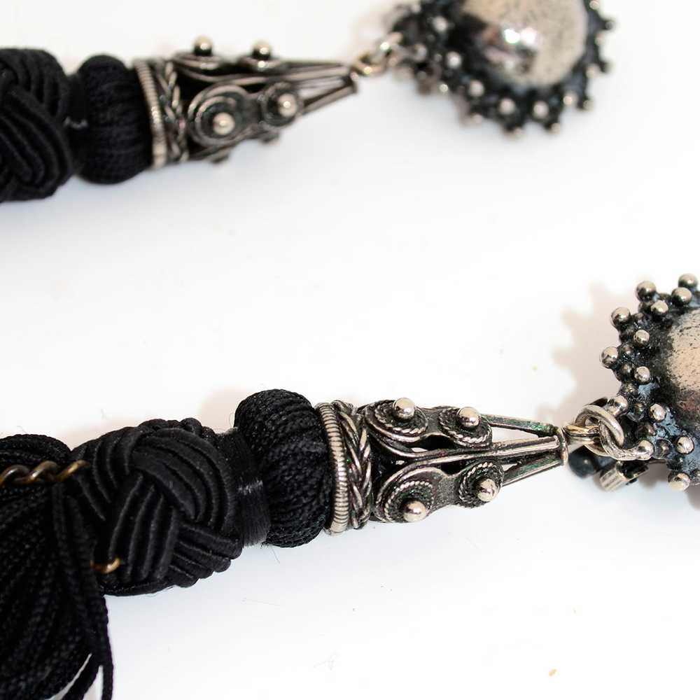 Vintage Heidi Daus Long Black Tassel Earrings - image 5