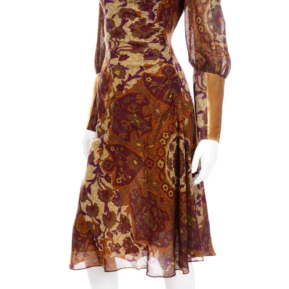 Vintage Kenzo Botanical Print Dress w/ Sheer Bish… - image 9