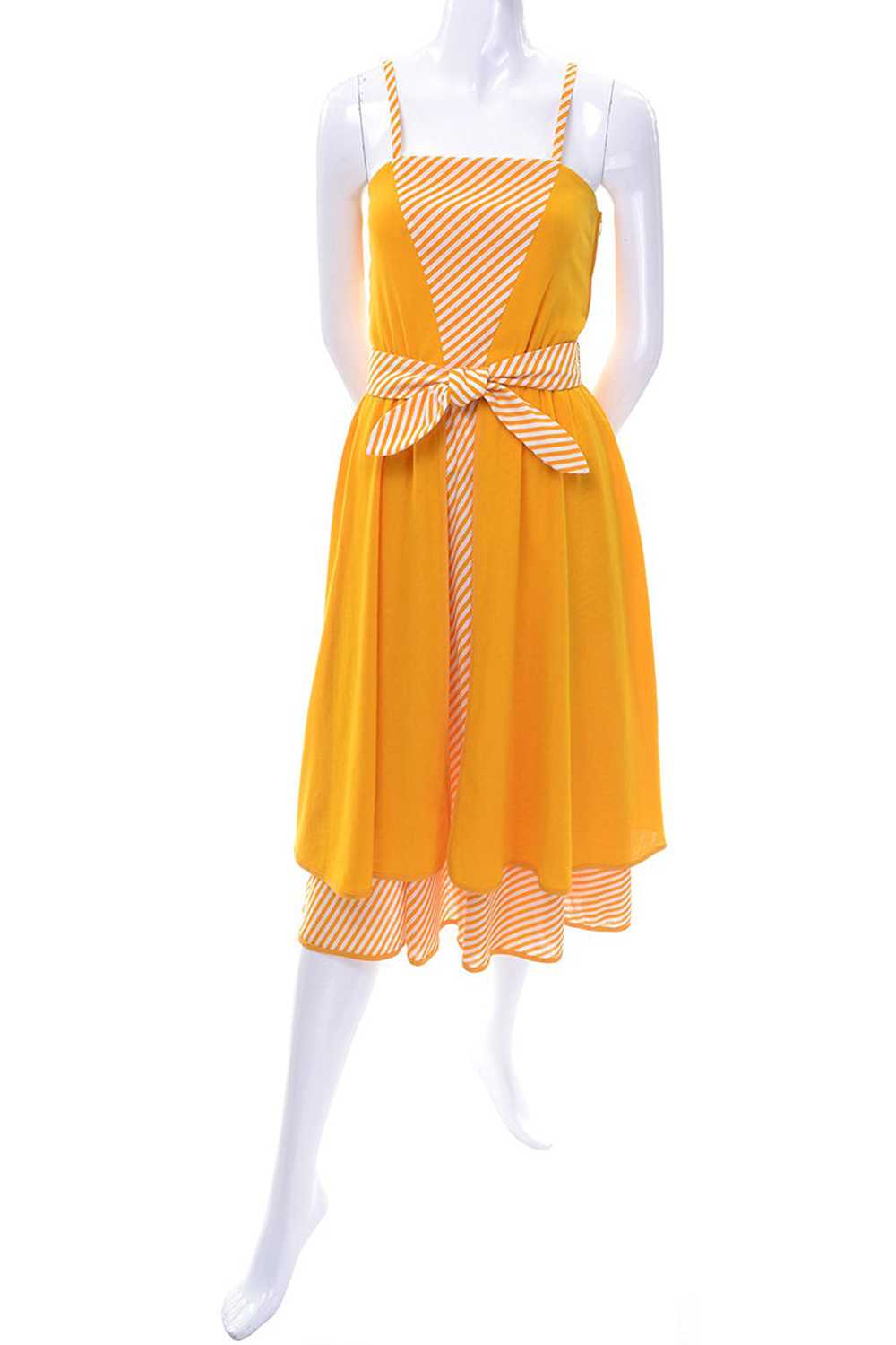 Vintage Lanvin Dress Dead Stock in Orange Yellow … - image 2