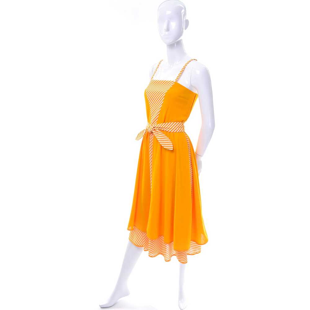 Vintage Lanvin Dress Dead Stock in Orange Yellow … - image 5
