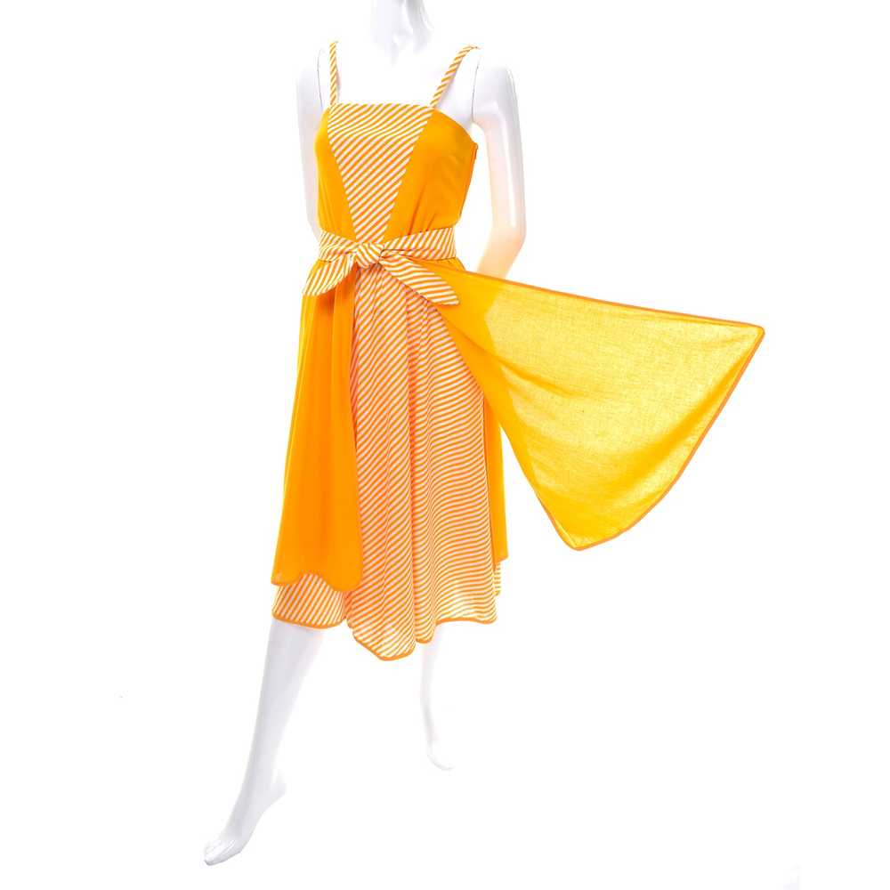 Vintage Lanvin Dress Dead Stock in Orange Yellow … - image 7