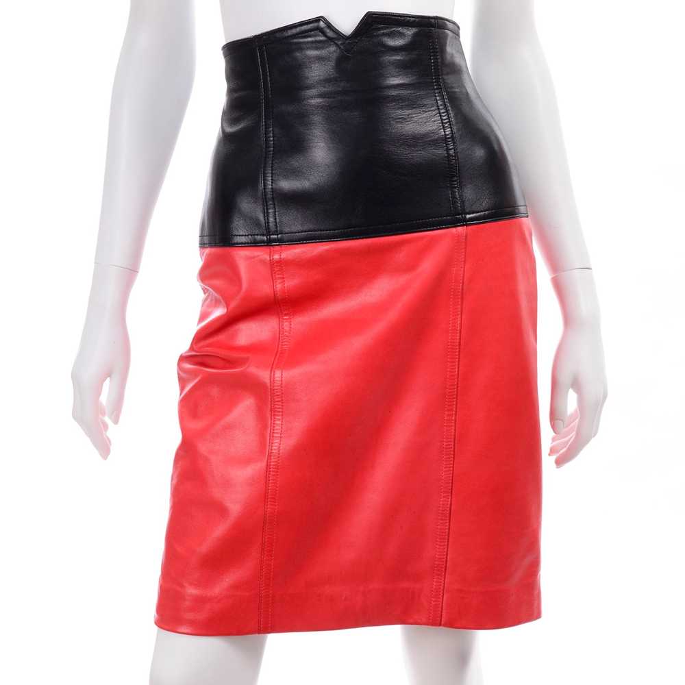 Vintage Margaretha Ley for Escada Leather Skirt i… - image 2