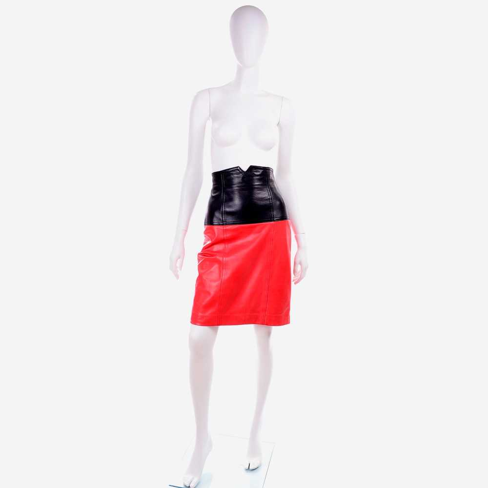Vintage Margaretha Ley for Escada Leather Skirt i… - image 3