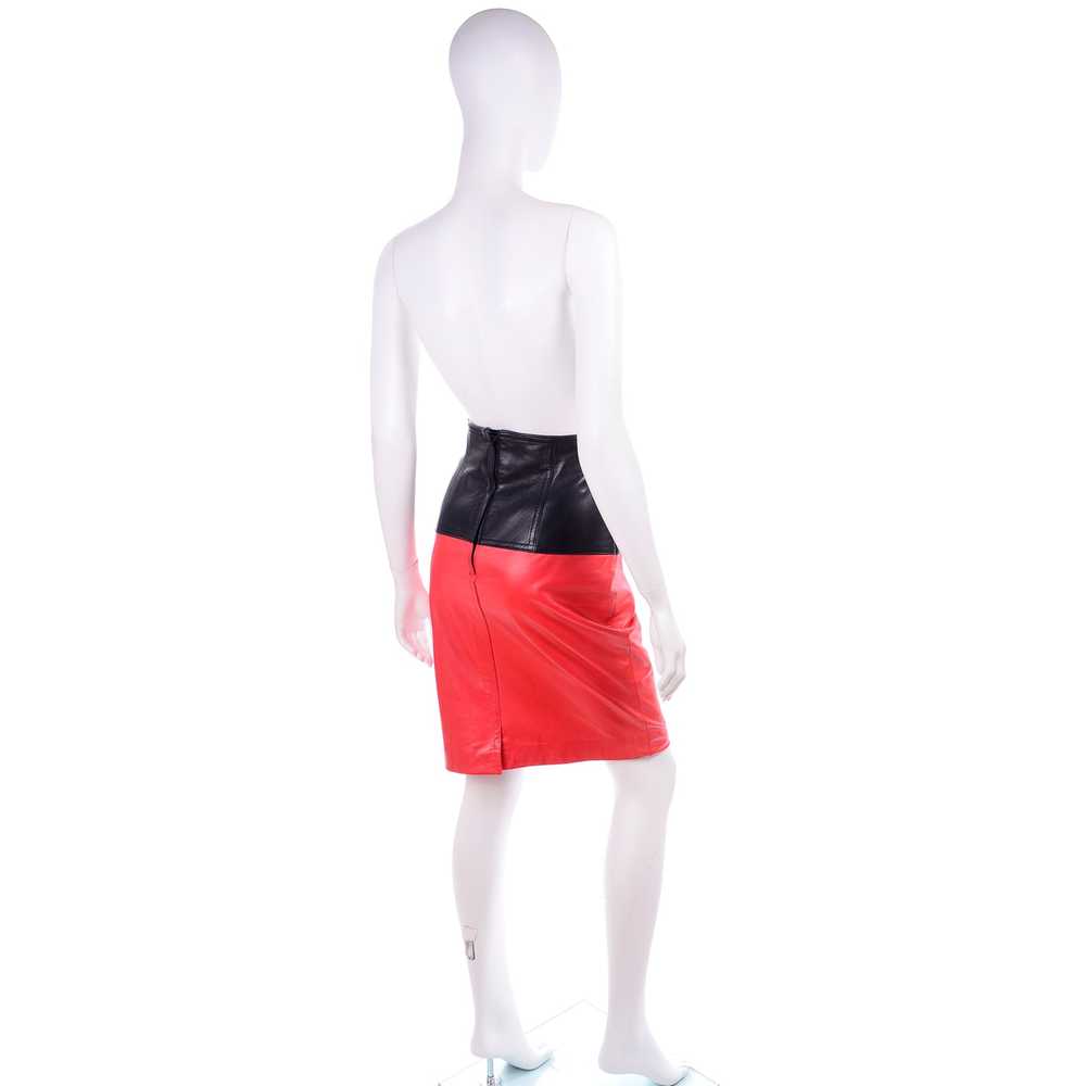 Vintage Margaretha Ley for Escada Leather Skirt i… - image 4