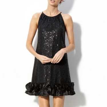 Love, Carmen Black Sequin Ruffle Dress Short Mini… - image 1