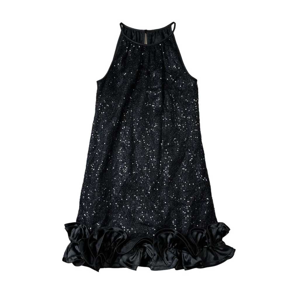 Love, Carmen Black Sequin Ruffle Dress Short Mini… - image 2