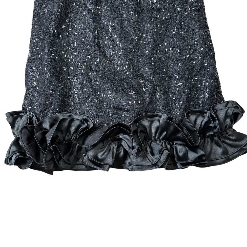 Love, Carmen Black Sequin Ruffle Dress Short Mini… - image 4