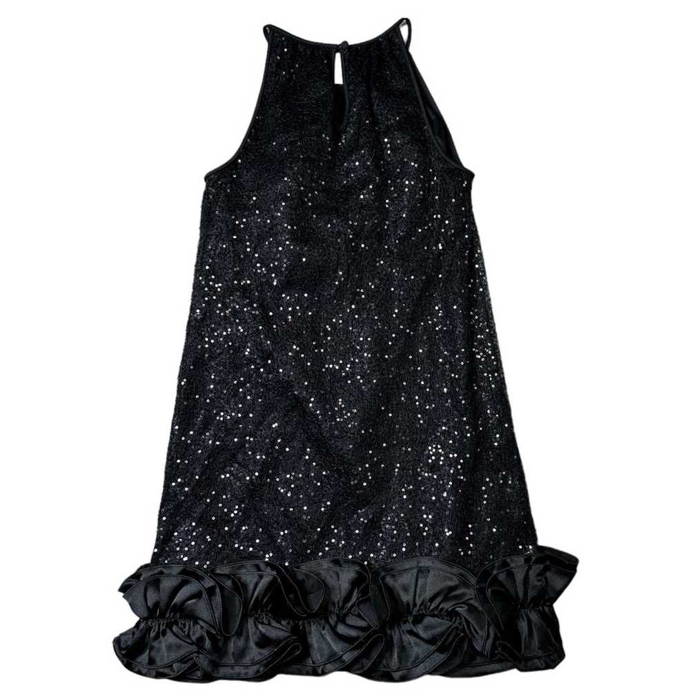 Love, Carmen Black Sequin Ruffle Dress Short Mini… - image 5