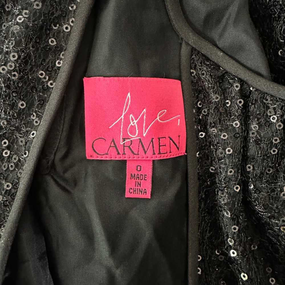 Love, Carmen Black Sequin Ruffle Dress Short Mini… - image 6