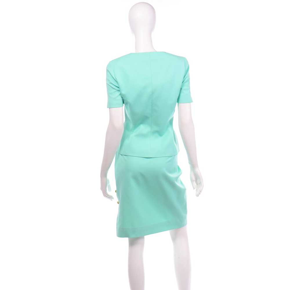 Vintage Thierry Mugler Mint Green Skirt and Jacke… - image 4