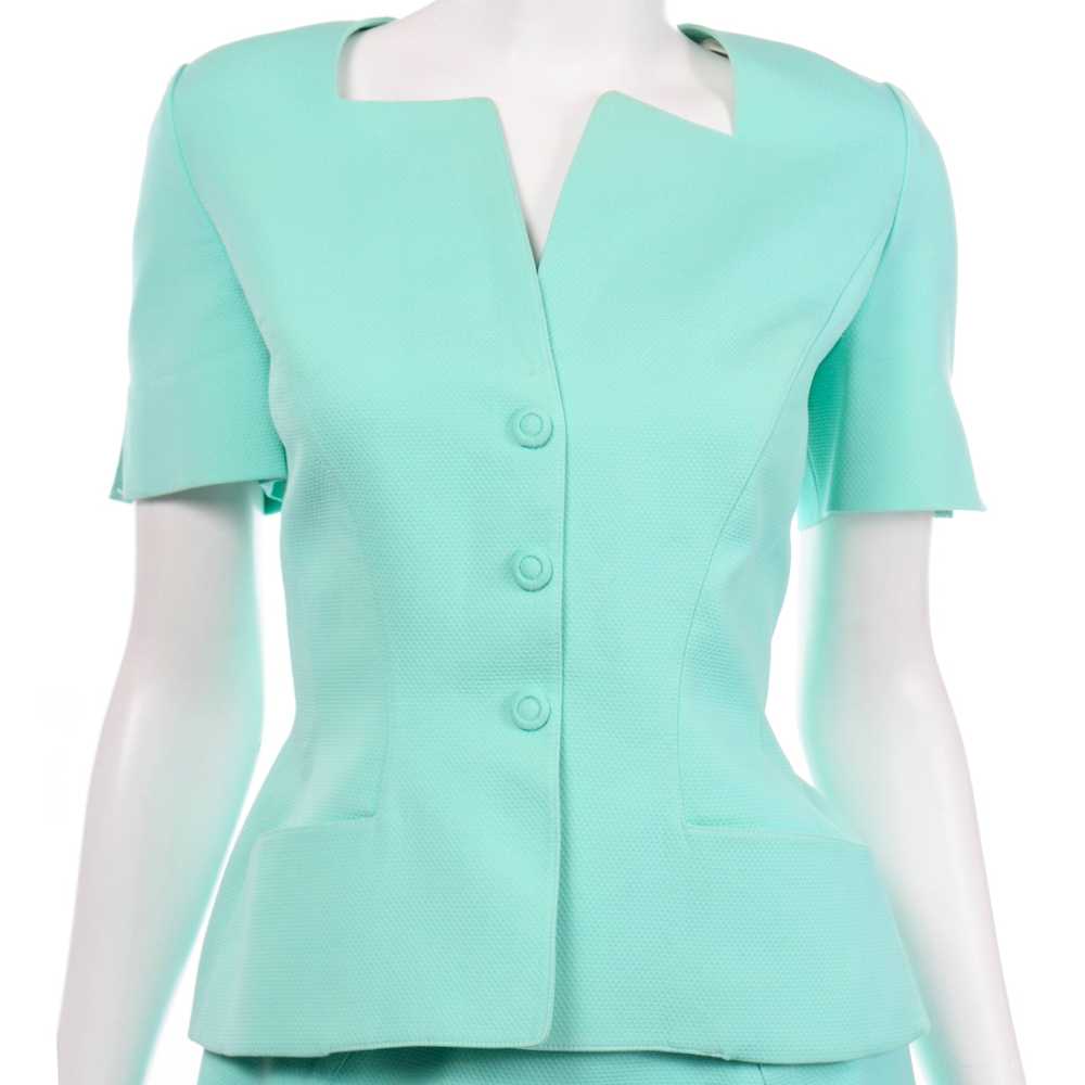 Vintage Thierry Mugler Mint Green Skirt and Jacke… - image 6