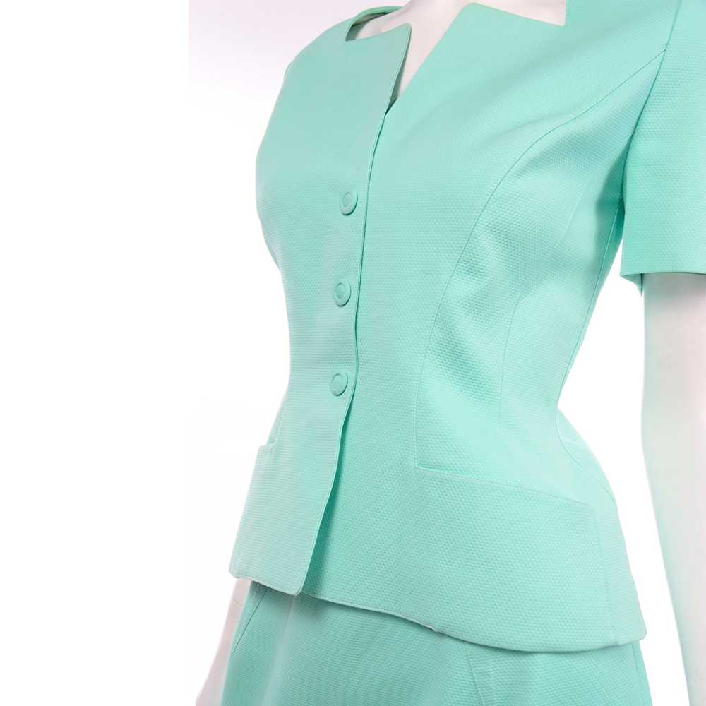 Vintage Thierry Mugler Mint Green Skirt and Jacke… - image 7