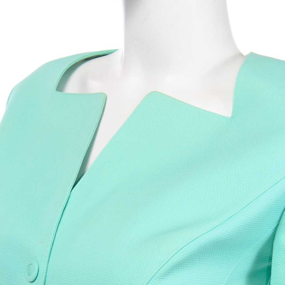 Vintage Thierry Mugler Mint Green Skirt and Jacke… - image 8
