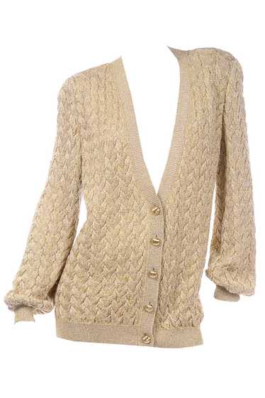 Vintage Valentino Gold Sparkle Cable Knit Oversize