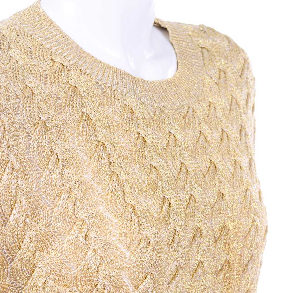 Vintage Valentino Gold Sparkle Pullover Long Swea… - image 10
