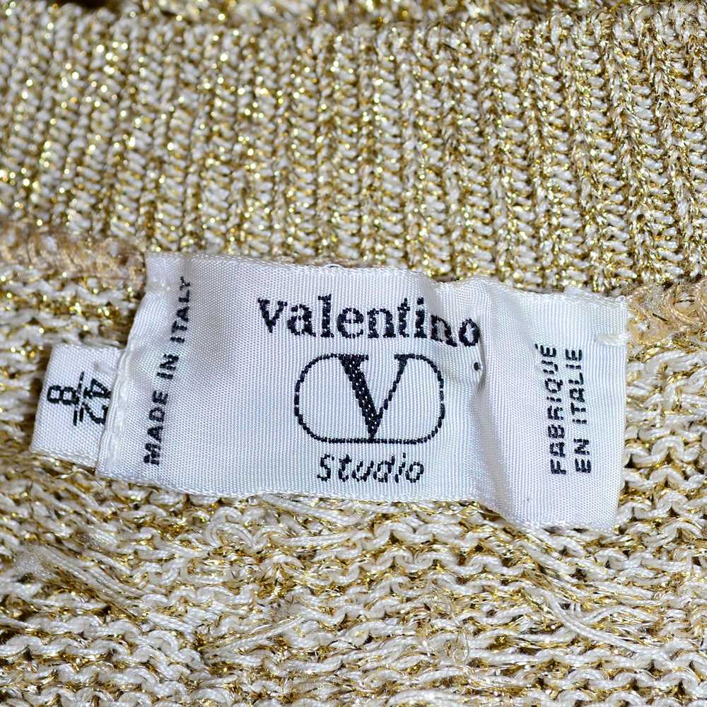 Vintage Valentino Gold Sparkle Pullover Long Swea… - image 11