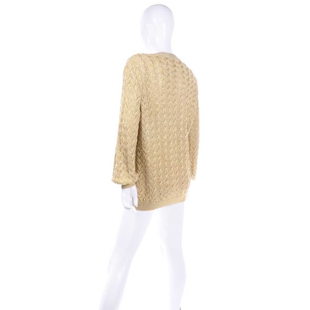 Vintage Valentino Gold Sparkle Pullover Long Swea… - image 6
