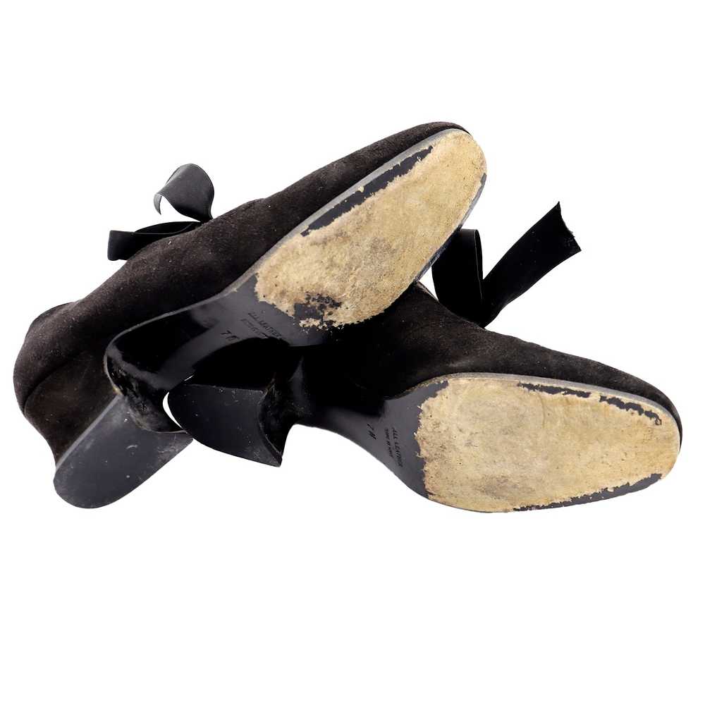 Vintage Yves Saint Laurent Black Suede Tie Shoes … - image 6