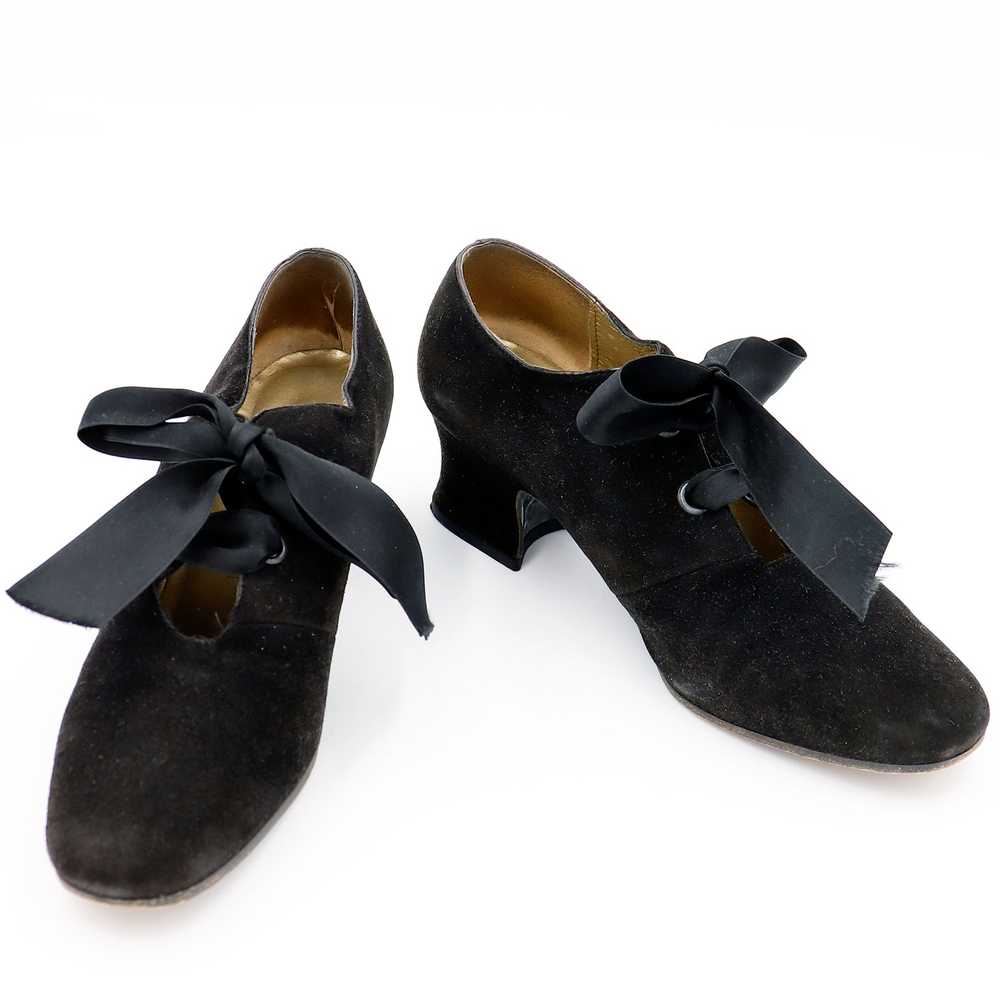 Vintage Yves Saint Laurent Black Suede Tie Shoes … - image 7