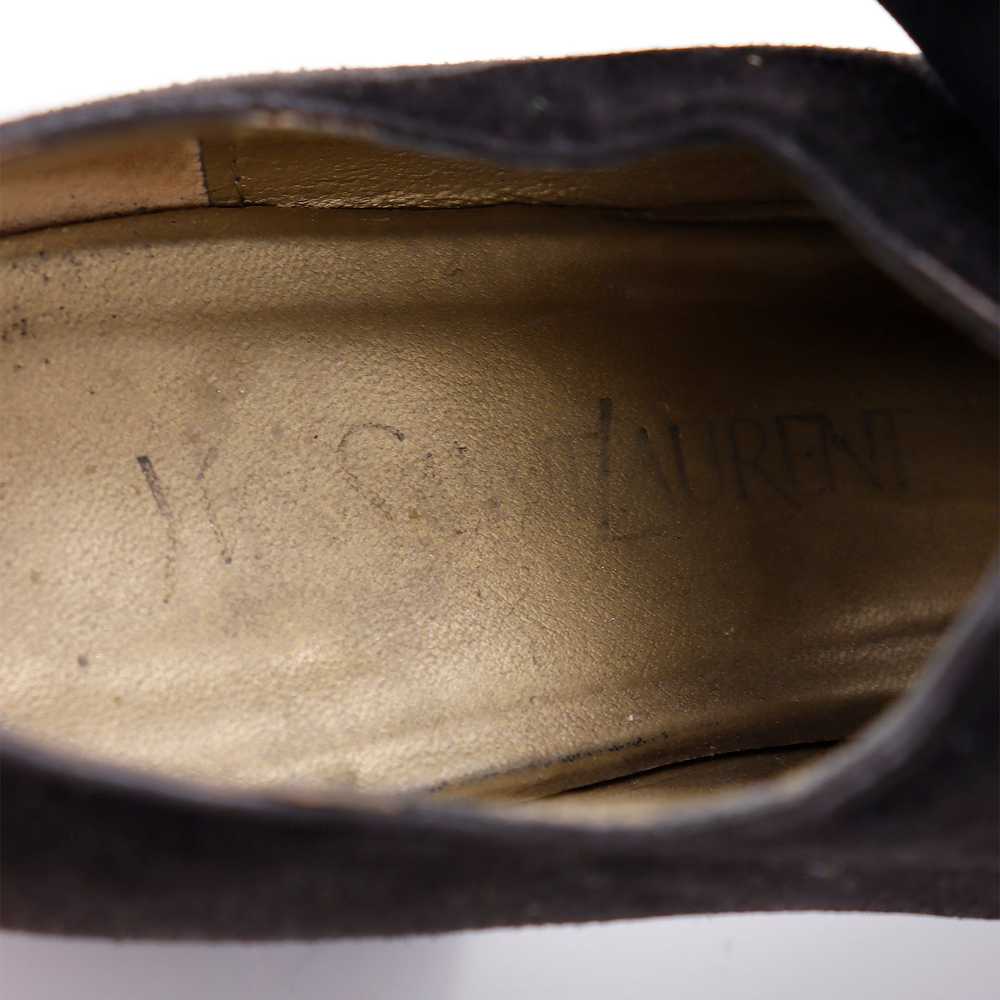 Vintage Yves Saint Laurent Black Suede Tie Shoes … - image 8