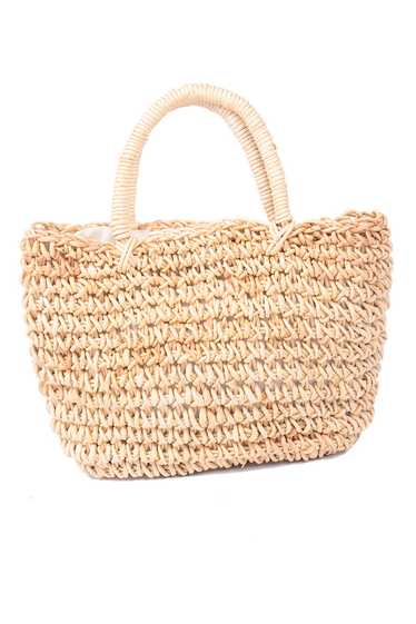 Woven Straw Vintage Mini Handbag w/ Wrapped Top Ha