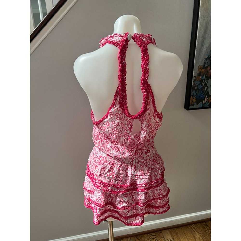 Poupette St Barth Ruffled Smocked Mini Dress Pink… - image 4