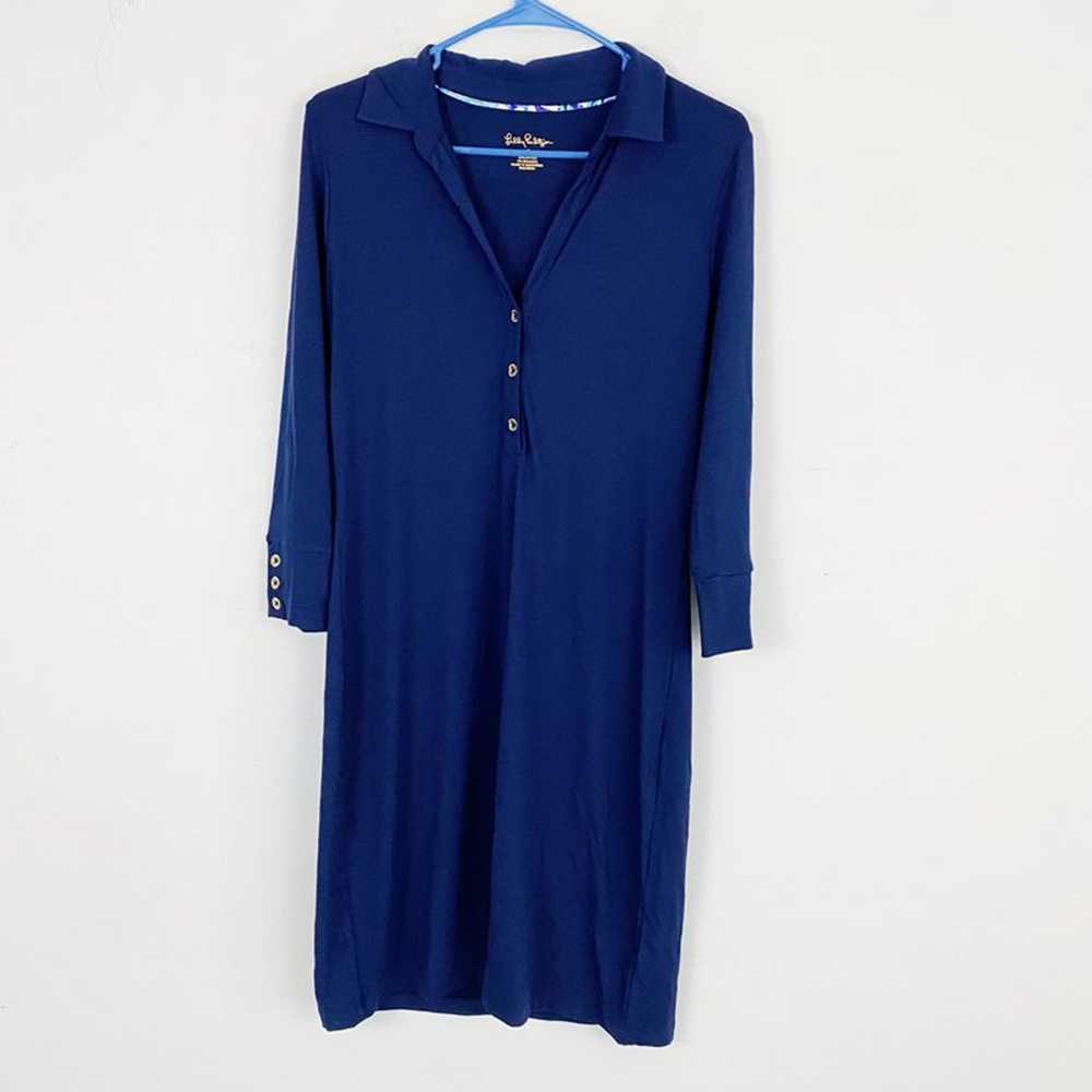 LILLY PULITZER navy long sleeve jersey dress - image 1