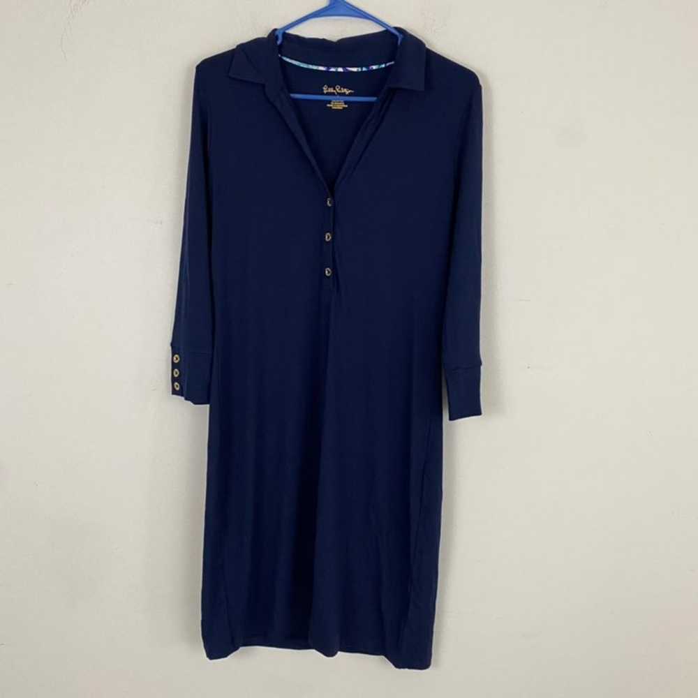 LILLY PULITZER navy long sleeve jersey dress - image 3