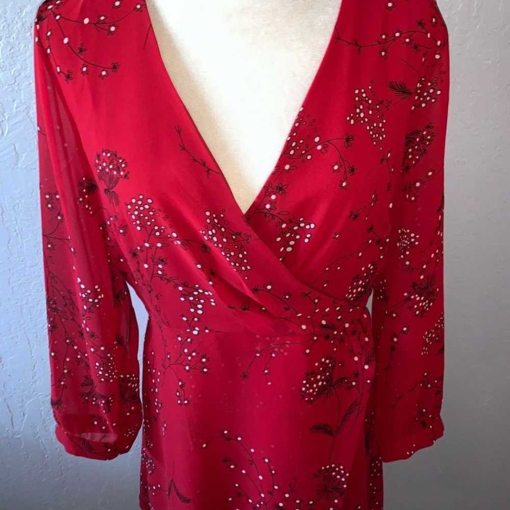 Madewell Hazelwood Red Wrap Dress Orig $128 - image 3