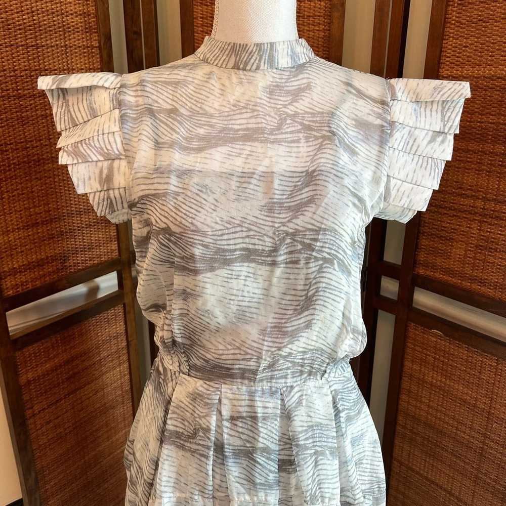 Katherine Kidd Silk Dress Gray Striped Midi Dress… - image 3