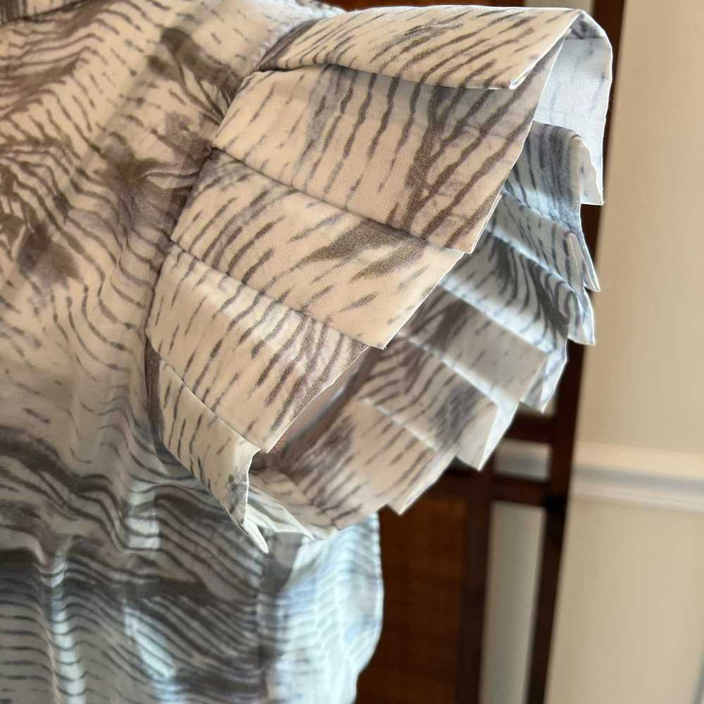Katherine Kidd Silk Dress Gray Striped Midi Dress… - image 6