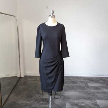 L'agence Ruched Faux Wrap Sheath Ponte Knit Dress… - image 1