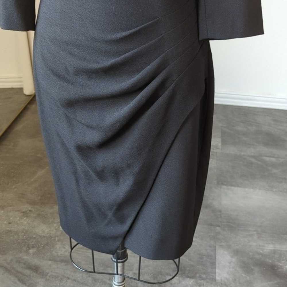 L'agence Ruched Faux Wrap Sheath Ponte Knit Dress… - image 4