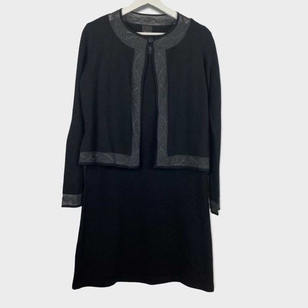 Jeselle Black and Silvery Dress with Cardigan M/L… - image 1