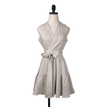 Christian Lacroix Mini Wrap Dress Linen Sleeveless