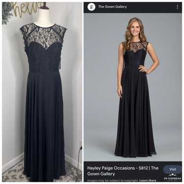 Hayley Paige 5812 Occasions Black Evening Dress Wo