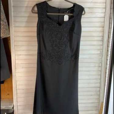 Women’s Size 10 Formal Black Dress Vintage Beaded - image 1