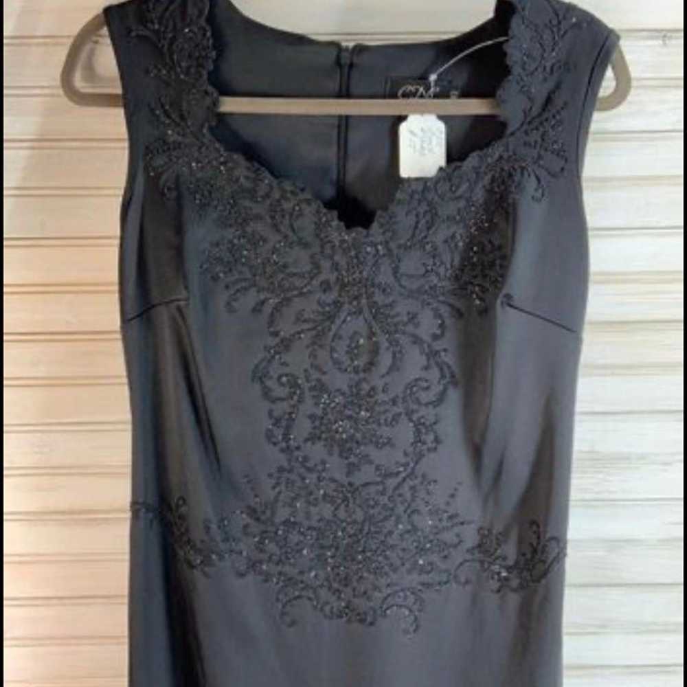 Women’s Size 10 Formal Black Dress Vintage Beaded - image 2