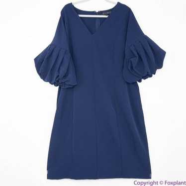 NEW Eloquii navy blue Puff Sleeve Sheath belted Dr