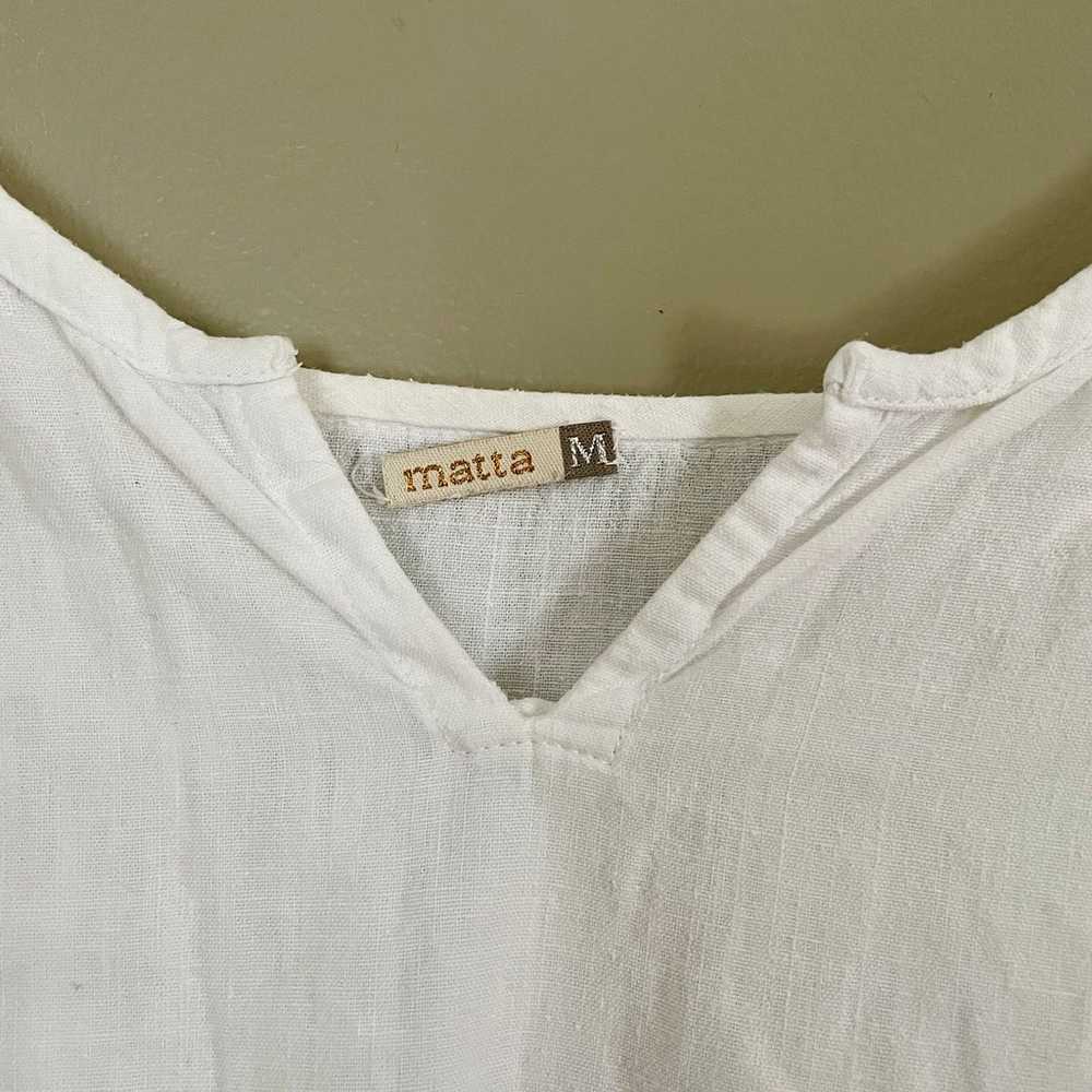 Matta White Midi Dress With Pockets 100% Cotton W… - image 2