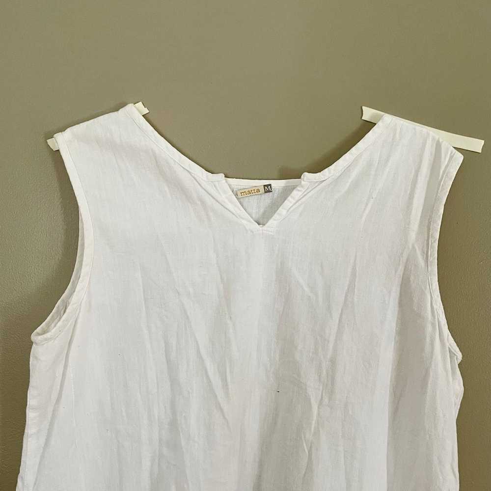 Matta White Midi Dress With Pockets 100% Cotton W… - image 4