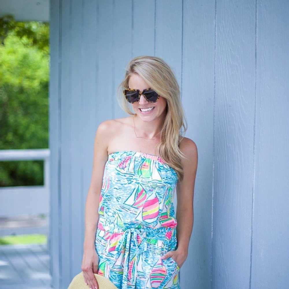 Lilly Pulitzer Strapless Ritz Romper You Gotta Re… - image 3